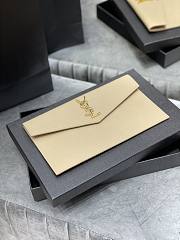YSL UPTOWN POUCH IN SMOOTH LEATHER BEIGE 565739 SIZE 27×16×2 CM - 6