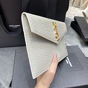 YSL UPTOWN POUCH IN CROCODILE WHITE LEATHER 565739 SIZE 27×16×2 CM - 5