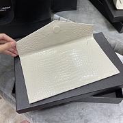 YSL UPTOWN POUCH IN CROCODILE WHITE LEATHER 565739 SIZE 27×16×2 CM - 4