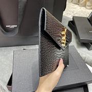 YSL UPTOWN POUCH IN CROCODILE LEATHER BLACK 565739 SIZE 27×16×2 CM - 5