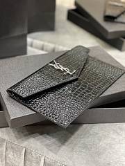 YSL UPTOWN POUCH IN CROCODILE LEATHER SILVER HARDWARE 565739 SIZE 27×16×2 CM - 2