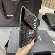 YSL UPTOWN POUCH IN CROCODILE LEATHER SILVER HARDWARE 565739 SIZE 27×16×2 CM - 4