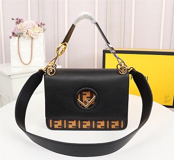 FENDI KAN I F BLACK 8BT284 SIZE 25 x 18 x 10.5 CM