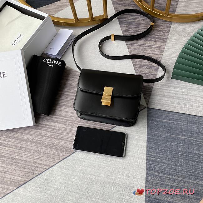 CELINE TEEN CLASSIC BAG IN BOX BLACK 192523 SIZE 18x15x6 CM - 1