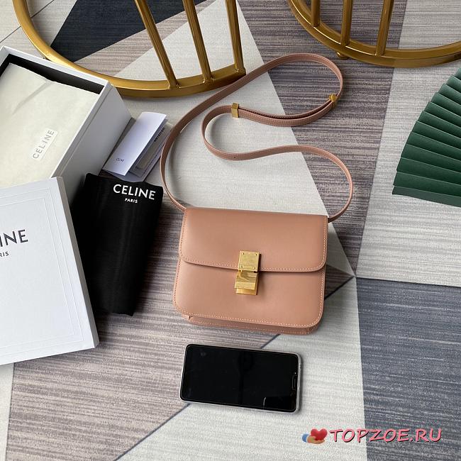CELINE TEEN CLASSIC BAG IN BOX PINK BEIGE 192523 SIZE 18x15x6 CM - 1