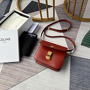 CELINE TEEN CLASSIC BAG IN BOX RED 192523 SIZE 18x15x6 CM - 5