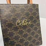 CELINE MINI VERTICAL CABAS WITH CELINE PRINT TAN 194372 SIZE 20x17x6 CM - 4
