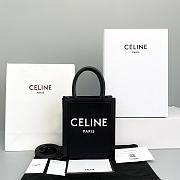 CELINE MINI VERTICAL CABAS CELINE IN TEXTILE BLACK 193302 SIZE 20x17x6 CM - 1