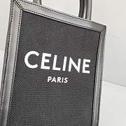 CELINE MINI VERTICAL CABAS CELINE IN TEXTILE BLACK 193302 SIZE 20x17x6 CM - 5