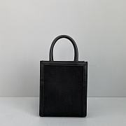 CELINE MINI VERTICAL CABAS CELINE IN TEXTILE BLACK 193302 SIZE 20x17x6 CM - 4