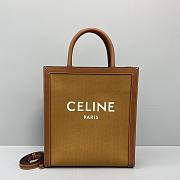 CELINE SMALL VERTICAL CABAS CELINE IN TEXTILE BROWN 192082 SIZE 33x29x8 CM - 5