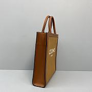 CELINE SMALL VERTICAL CABAS CELINE IN TEXTILE BROWN 192082 SIZE 33x29x8 CM - 4