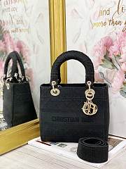DIOR MEDIUM LADY D-LITE BAG INDIGO BLUE M0565 SIZE 24 x 20 x 11 CM - 1