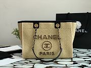 CHANEL CANVAS DEAUVILLE TOTE BEIGE A66941 SIZE 33 CM - 1