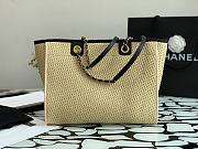 CHANEL CANVAS DEAUVILLE TOTE BEIGE A66941 SIZE 33 CM - 3