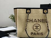 CHANEL CANVAS DEAUVILLE TOTE BEIGE A66941 SIZE 33 CM - 4