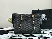 CHANEL CANVAS DEAUVILLE TOTE BLACK A66941 SIZE 33 CM - 5