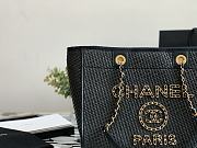 CHANEL CANVAS DEAUVILLE TOTE BLACK A66941 SIZE 33 CM - 4