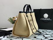 CHANEL CANVAS LARGE DEAUVILLE TOTE BEIGE A66942 SIZE 38 CM - 5