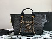 CHANEL CANVAS LARGE DEAUVILLE TOTE BLACK A66942 SIZE 38 CM - 1