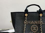 CHANEL CANVAS LARGE DEAUVILLE TOTE BLACK A66942 SIZE 38 CM - 3