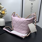 CHANEL CRUMPLED LAMBSKIN MINI HOBO BAG PINK 15CM - 5