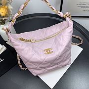 CHANEL CRUMPLED LAMBSKIN MINI HOBO BAG PINK 15CM - 4
