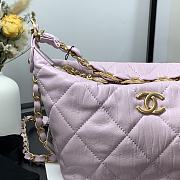 CHANEL CRUMPLED LAMBSKIN MINI HOBO BAG PINK 15CM - 2