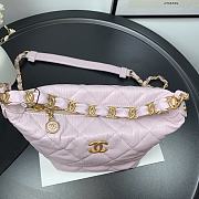 CHANEL CRUMPLED LAMBSKIN MINI HOBO BAG PINK 15CM - 3