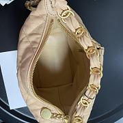 CHANEL CRUMPLED LAMBSKIN MINI HOBO BAG BEIGE 15CM - 2
