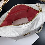 CHANEL CRUMPLED LAMBSKIN MINI HOBO BAG WHITE 15CM - 2