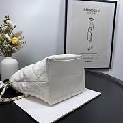 CHANEL CRUMPLED LAMBSKIN MINI HOBO BAG WHITE 15CM - 3