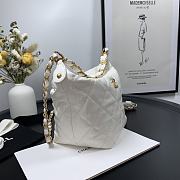 CHANEL CRUMPLED LAMBSKIN MINI HOBO BAG WHITE 15CM - 6