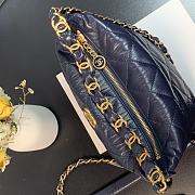 CHANEL CRUMPLED LAMBSKIN MINI HOBO BAG BLACK 15CM - 4