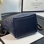 CHANEL CRUMPLED LAMBSKIN MINI HOBO BAG BLACK 15CM - 5