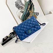 CHANEL SMALL CLASSIC FLAP BAG BLUE A01116 SIZE 20 CM - 1