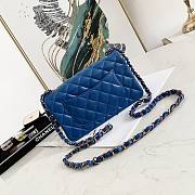 CHANEL SMALL CLASSIC FLAP BAG BLUE A01116 SIZE 20 CM - 4