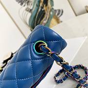 CHANEL SMALL CLASSIC FLAP BAG BLUE A01116 SIZE 20 CM - 5