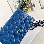 CHANEL SMALL CLASSIC FLAP BAG BLUE A01116 SIZE 20 CM - 6