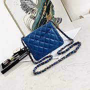CHANEL MINI FLAP BAG BLUE A35200 SIZE 17 CM - 4