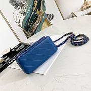 CHANEL MINI FLAP BAG BLUE A35200 SIZE 17 CM - 3