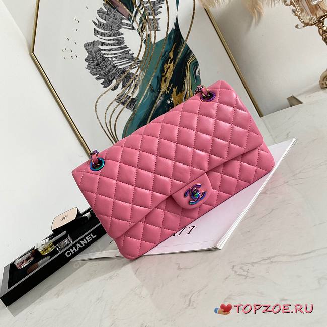 CHANEL CLASSIC HANDBAG PINK A01112 SIZE 25 CM - 1
