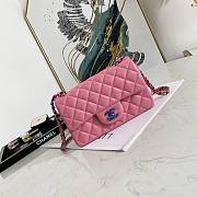 CHANEL SMALL CLASSIC FLAP BAG PINK A01116 SIZE 20 CM - 1