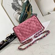 CHANEL SMALL CLASSIC FLAP BAG PINK A01116 SIZE 20 CM - 6
