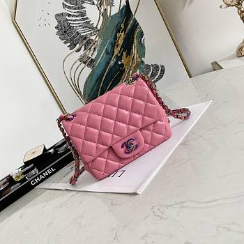 CHANEL MINI FLAP BAG PINK A35200 SIZE 17 CM