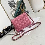 CHANEL MINI FLAP BAG PINK A35200 SIZE 17 CM - 6