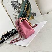 CHANEL MINI FLAP BAG PINK A35200 SIZE 17 CM - 3