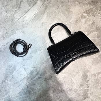 BALENCIAGA HOURGLASS SMALL TOP HANDLE BAG BLACK 5935461 SIZE 23x10x14 CM
