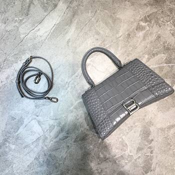BALENCIAGA HOURGLASS SMALL TOP HANDLE BAG GRAY 5935461 SIZE 23x10x14 CM