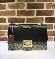 GUCCI PADLOCK MEIDUM GG SHOULDER BAG BLACK 409486 SIZE 30 x 19 x 10  CM - 1